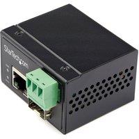 StarTech.com Industrial Fiber To Ethernet Media Converter in Black