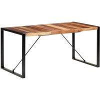 Berkfield Home Dining Table 160x80x75 cm Solid Wood with Sheesham Finish in Brown | Size: 160 x 80 x 75 cm