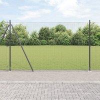 Berkfield Home Fence Post Set Set of 2 Grey Galvanized steel 10 x 1.5 m Strong