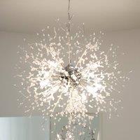 NIVOR Dandelion Chandelier Firework LED 8-Light Crystal Pendant G9 Warm Lamp in Clear