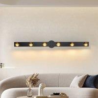 NIVOR 120cm 30W Dimmable LED Ceiling Light 6-Rotatable Black Ceiling Lamp