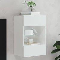 Berkfield Home TV Wall Cabinet with LED Lights White 40x30x60.5 cm