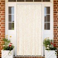 Berkfield Home Fly Curtain Beige & White 100x230 cm Chenille