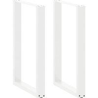 Berkfield Home Coffee Table Legs U-Shaped 2 pcs White 60x(90-91) cm Steel