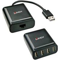 Lindy 60m 4 Port Usb 2.0 Cat.6 Extender in Black