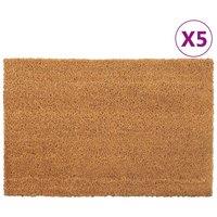 Berkfield Home Door Mats 5 pcs Natural 40x60 cm Tufted Coir in Brown