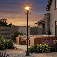 Garden Greatness Victoriana Solar Garden Lamp Post Light in Black | Size: 1 Pack