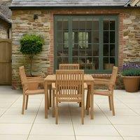 Charles Bentley Teak Square Dining Table in Natural
