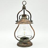 Minster Battery & Bulb Garden Lantern - Metal - L24 x W24 x H43 cm in Brown | Size: 1 Pack