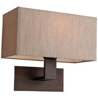 Netlighting Prince 1 Light Single Indoor Wall Light Bronze Oyster Shade E27