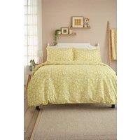 Deyongs Lazy Daisy Duvet Set in Printed Flower Design in Yellow | Size: King