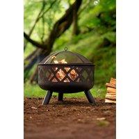 Neo Black Large Circular Outdoor Garden Heater Fire Pit Bowl
