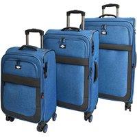 House of Leather Soft Lightweight Expandable Luggage Nimbus in Mid Blue | Size: Large