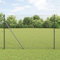 Berkfield Home Fence Post Set Set of 2 Grey Metal 10 x 1.5 m Durable