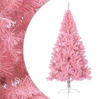 Berkfield Home Artificial Half Christmas Tree with Stand Pink 240 cm PVC