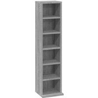 Berkfield Home CD Cabinet Grey Sonoma 21x20x88 cm Engineered Wood | Size: 21 x 20 x 88 cm