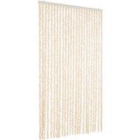 Berkfield Home Fly Curtain Beige & White 100x230 cm Chenille