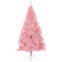 Berkfield Home Beautiful Artificial Pre-lit Christmas Tree with 300 LEDs Pink 24