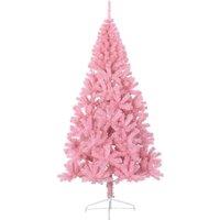 Berkfield Home Beautiful Artificial Half Christmas Tree with Stand Pink 240 cm PVC
