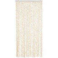 Berkfield Home Soft Fly Curtain Beige & White 90x220 cm Chenille