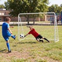 Costway Soccer Goal Set 2-in-1 Football Net w/ 5 Scoring Zones Soccer