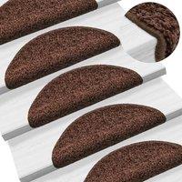 Berkfield Home Carpet Stair Treads 15 pcs Brown 56x17x3 cm | Size: Medium