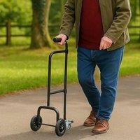 Ventryn Non-slip Handle Handrail with Castors Indoor Outdoor Mobility in Black