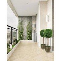 Nordara Set of 2 Artificial Boxwood Ball Trees Indoor Outdoor in Green