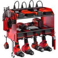 Nordara Heavy Duty Power Tool Organizer Wall Mount Storage Rack in Red
