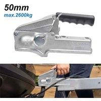 Nordara 50mm Trailer Coupling Lockable Hitch 2600kg Heavy Duty in Silver