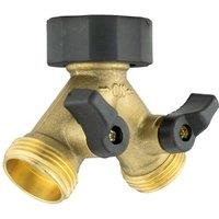 Havendro Brass garden watering hose-tap 2 way tap splitter in Bronze