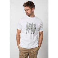 Maine Men's White Surf & Camper Printed T-Shirt | Size: Medium