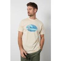 Maine Men's Yellow California Beach Printed T-Shirt | Size: XL