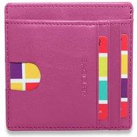 SADDLER Women's 'Stella' Slim Gift Boxed Handmade Leather Card Holder in Magenta