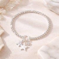 My Posh Shop Women's 60th Birthday Star Charm Bracelet in All Silver