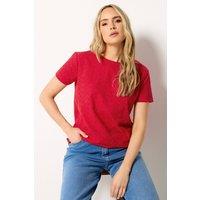 Long Tall Sally Women's Tall Embroidered Front T-Shirt in Red | Size: 14