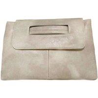 Ella Women's Women PU Leather Clutch Bag Minimalist Envelope Handbag with Handle in Beige