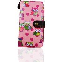 Fontanella Fashion Women's Owl Polka Dot Printed Waterproof Wallet in Pink
