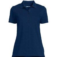 Lands' End Women's Petite Textured Stripe Piqu Polo Shirt in Navy | Size: 16-18