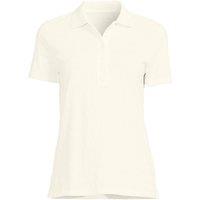Lands' End Women's Petite Textured Stripe Piqu Polo Shirt in Off-White | Size: 16-18