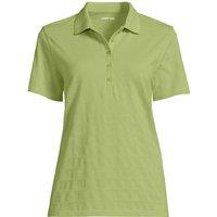 Lands' End Women's Textured Stripe Piqu Polo Shirt in Bright Green | Size: 10-12