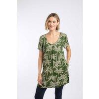 Weird Fish Women's Annuri Lightweight Printed Tunic in Olive | Size: 8