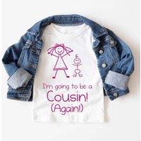 60 SECOND MAKEOVER Girl's I'm Going To Be A Cousin Again T-Shirt in White | Size: 2-3 Years