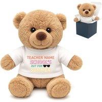Uniqueful Personalised Cream Teddy Bear Schools Out For Summer T-Shirt Teacher in Beige | Size: 1 Pack