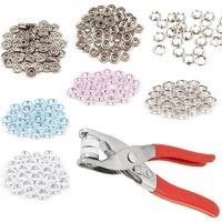 Neel Blue 4-Colours Snap Poppers Fasteners - 9.5mm x 100pcs in Silver