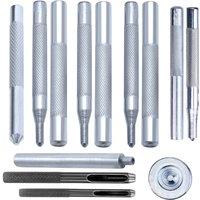 Neel Blue 13pcs Leather Punch Tool Set, Metal Belt Hole Puncher for Crafts in Silver