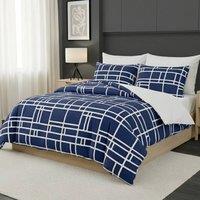 Pamposh Luxury Duvet Cover Set King Size Reversible Quilt Covers in Blue | Size: Double