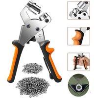 Nordara Eyelet Punch Plier Tool with 500x10mm Eyelets for Leather Craft in Silver