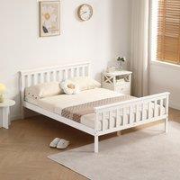 Comfy Living Ltd Modern Wooden Bed Frame in White | Size: King