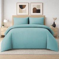 Grace 4 Pack Duvet Cover Set Modern Stripe Design Bedding Sets in Light Green | Size: King